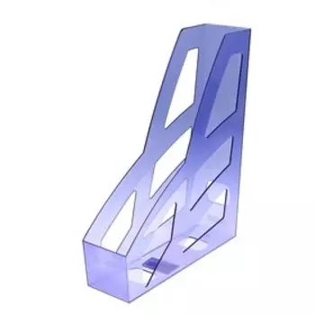 Лоток для бумаг вертикальный "Лидер", тонированный, голубой