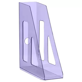 Лоток для бумаг вертикальный СТАММ "Актив", тонированный фиолетовый, ширина 70мм