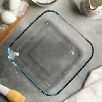 Форма для запекания Paabahe Borcam, 2 л, 256220 мм, прямоугольная, жаропрочное стекло, прозрачная