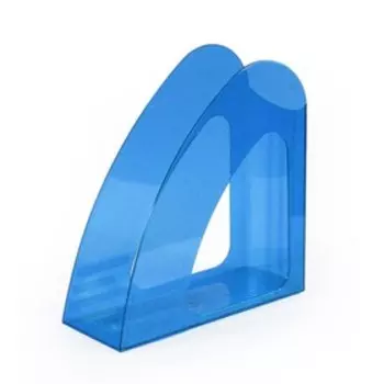 Лоток для бумаг вертикальный Calligrata "Lumin", тонированный, прозрачно-синий, ширина 90мм