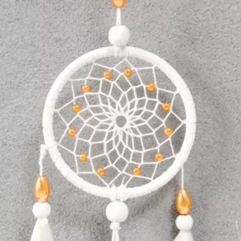 Ловец снов амулет «Белое с золотом», 307 см