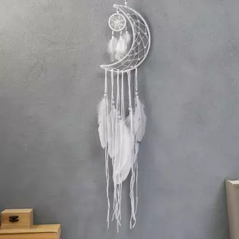 Ловец снов двойной "Месяц" белый d=5 см, d=20 см 75х20 см