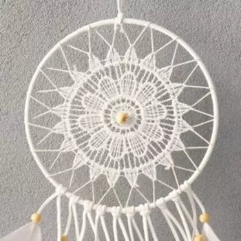 Ловец снов "Кружевница" белый 35х15 см