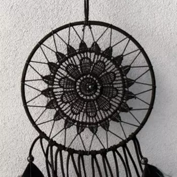 Ловец снов "Кружевница" чёрный 35х15 см