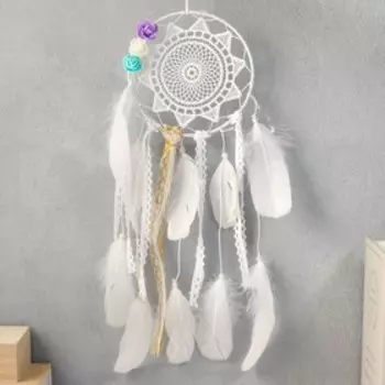 Ловец снов амулет «Кружевной цветок», d=15 см, 52 см, МИКС