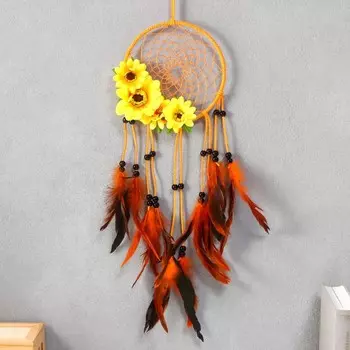 Ловец снов "Паутинка с герберами" 40х16 см