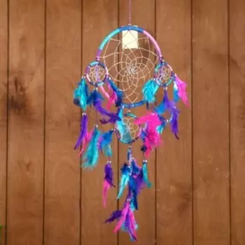 Ловец снов "Пять колец" разноцветный (2) 25х0,5х50 см