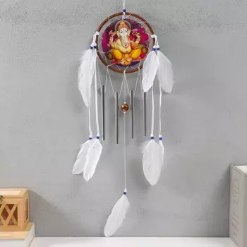 Ловец снов амулет с музыкой ветра «Ганеша», 4 трубки, 7015.72 см