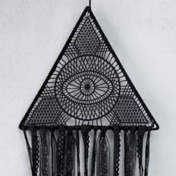 Ловец снов "Треугольник с глазом от сглаза" чёрный 85х17 см