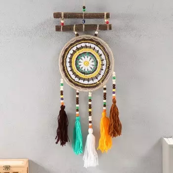 Ловец снов амулет «Вязаные круги», тёплые цвета, 2055 см