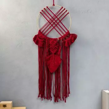 Ловец снов в технике макроме "Фрея" бордо 85х25 см