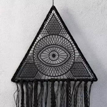 Ловец снов в технике макроме "Взгляд" чёрный