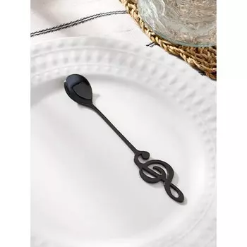 Ложка десертная Magistro «Нота», 15×2,6 см, цвет чёрный