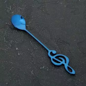 Ложка десертная Magistro «Нота», 15×2,6 см, цвет синий