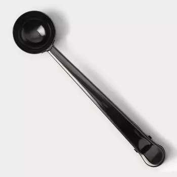 Ложка для кофе Доляна «Aroma», 15 мл, с зажимом, цвет чёрный