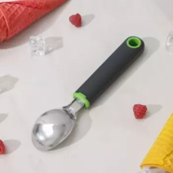 Ложка для мороженого Доляна Lime, 19,54,2 см, цвет чёрно-зелёный