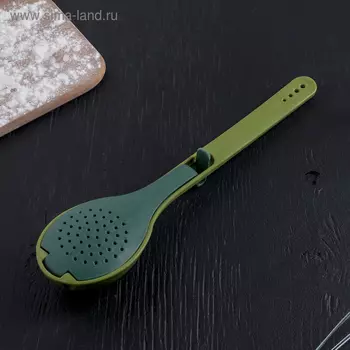Ложка для варки трав и специй Доляна «Симплекс», 27,36,53 см, цвет зелёный