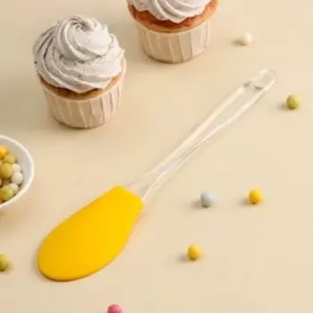 Ложка гарнирная Доляна «Лёд», силикон, 25 см, синяя