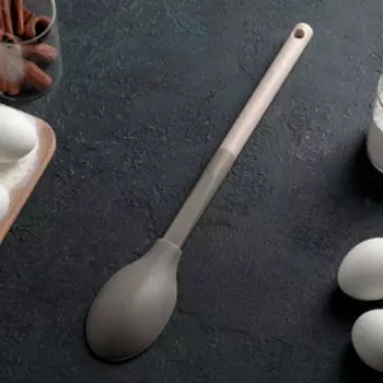 Ложка гарнирная Доляна «Стоун», силикон, 33,5 см, цвет серый