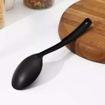 Ложка гарнирная Доляна «Орихалк», 30 см, чёрная