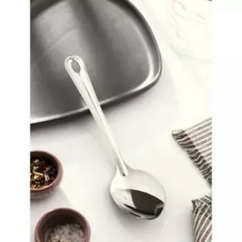 Ложка гарнирная из нержавеющей стали Доляна «Виктория», 30 мл, h=25 см, серебристая