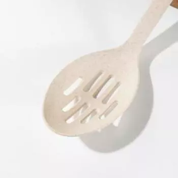 Ложка с прорезями Доляна «Беж», 28.56.2 см, бежевая