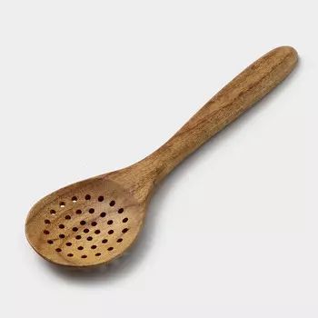 Ложка - шумовка деревянная GUNGNIR, 28.57.8 см, акация