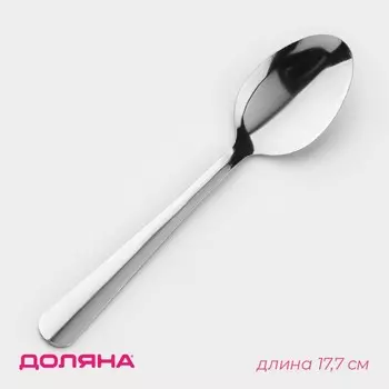 Ложка столовая из нержавеющей стали Доляна «Оптима», длина 17.7 см, толщина 1.2 мм, серебристая