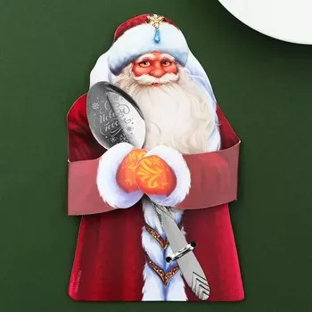 Ложка сувенирная на открытке "С Новым годом!", 3 х 14 см