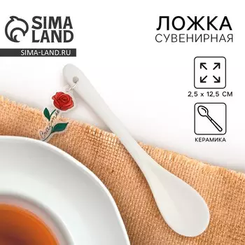 Ложка сувенирная «Счастье», керамика, 2,5 х 12,5 см.