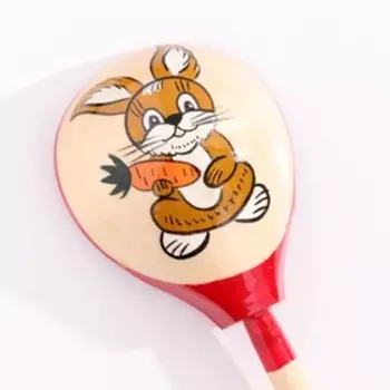 Ложка "Зайчик с морковкой", ручная работа, микс