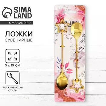 Ложки с подвесами «Лучшим родителям», 2 шт., 3 х 15 см.