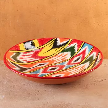 Ляган узбекский Риштанская Керамика «Атлас», d=33 см, разноцветный