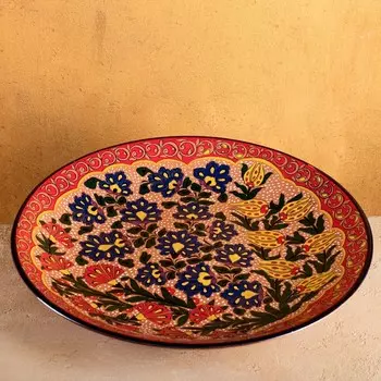 Ляган Риштанская Керамика "Цветы", 42 см
