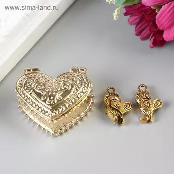 Любовный сундук с парой рыбок, 3,4 х 2,6 см