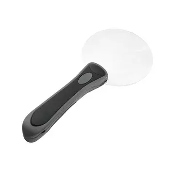 Лупа c ручкой и подсветкой Veber MG2B-3, 2.5x, 90 мм, LED подсветка, в футляре