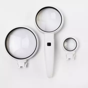 Лупа с подсветкой, съемные линзы 85, 70, 35 мм