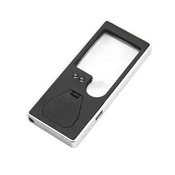 Лупа с подсветкой Veber 7007, 3x-8x, 38x31 мм, LED подсветка, чехол