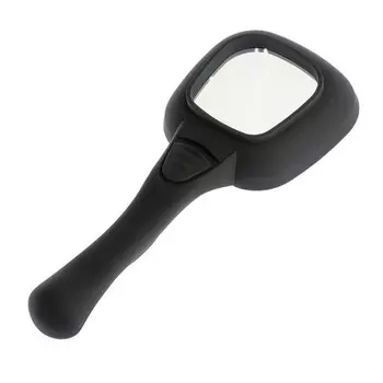 Лупа с ручкой и подсветкой Veber 600558, 3x, 52x52 мм, 6 светодиодов