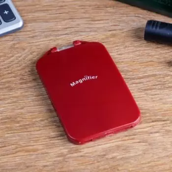 Лупа складная 2,5х, бордовая 6х9см