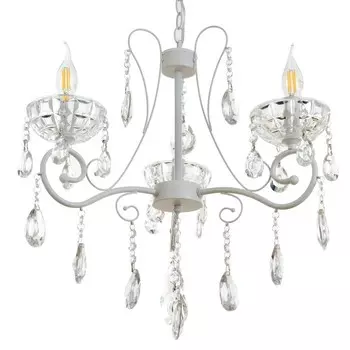 Люстра «06411/3 WT», 340 Вт E14, белый/хрусталь, 525298 см