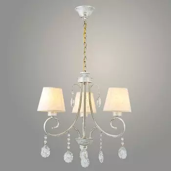 Люстра 06417/3 WH+GD белый/золото/хрусталь 340 Вт E14 5454100 см