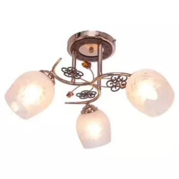 Люстра 1021425YX/3 3х40Вт E27 золото/коричневый/белый 49х49х26см