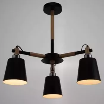 Люстра 1047/3BK E27 60Вт черный 52х52х50 см