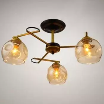 Люстра 1108/3GD E27 40Вт черно-золотой 54х54х24 см BayerLux