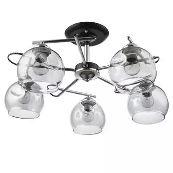 Люстра 1108/5CR E27 40Вт черно-хромовый 54х54х24 см