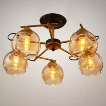 Люстра 1108/5GD E27 40Вт черно-золотой 54х54х24 см BayerLux