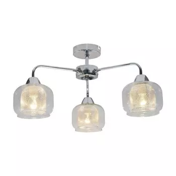 Люстра ЭкономСвет 12136/3CR CL+CR, E14 3x60Вт, цвет хром