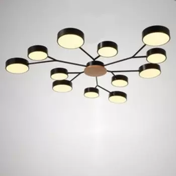 Люстра 1319/12BK LED 288Вт 3000-6000К черный 100х100х5 см