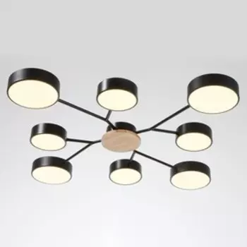 Люстра 1319/8BK LED 192Вт 3000-6000К черный 87х87х5 см